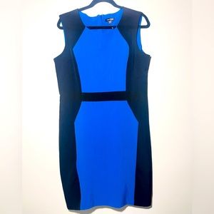 $$SOLD$$ Blue and black midi dress NWOT